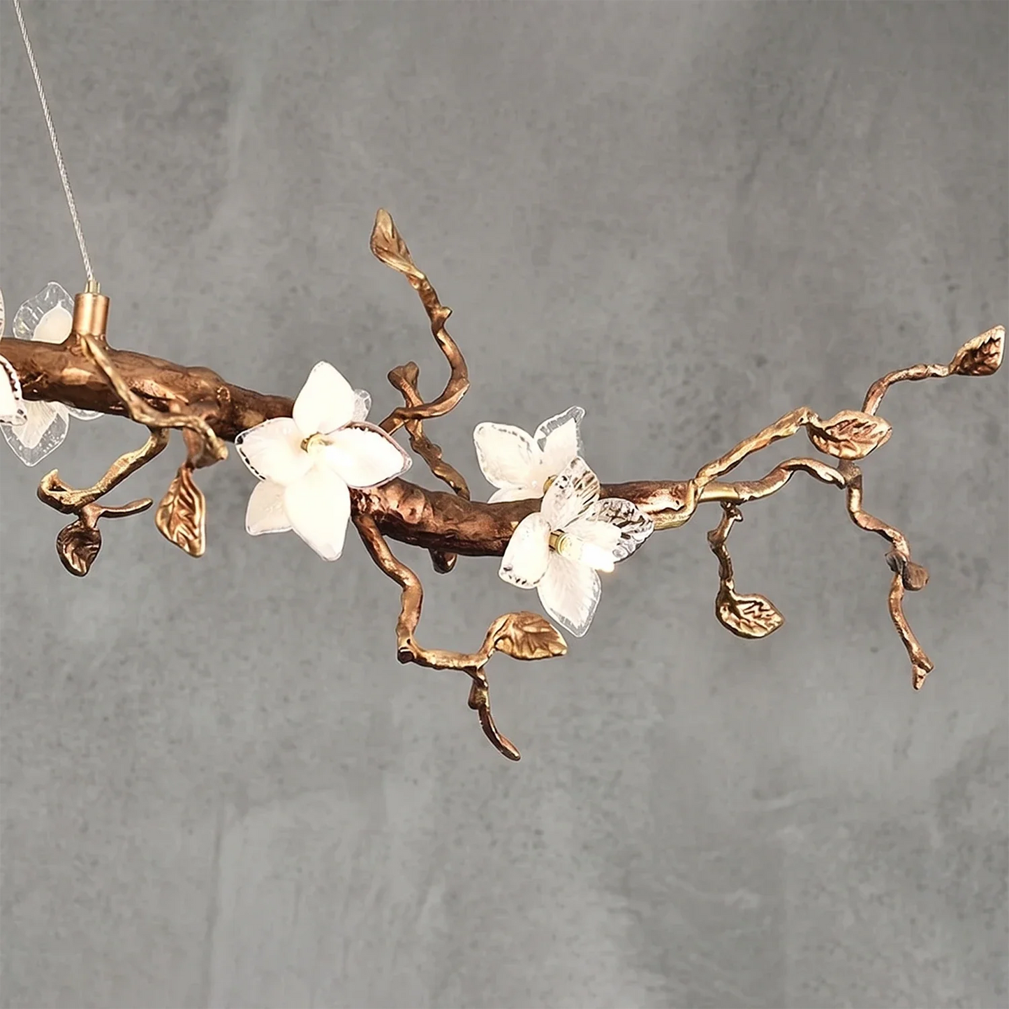 Handcrafted Sculptural Floral Branch Chandelier