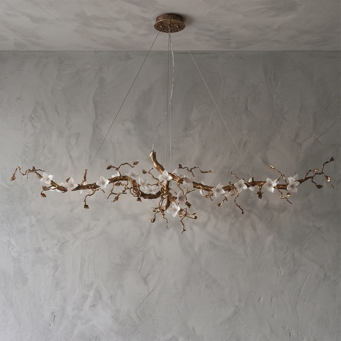 Handcrafted Sculptural Floral Branch Chandelier