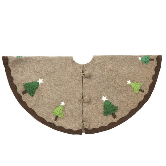 Handmade Christmas Trees Gray Christmas Tree Skirt Felt 60" Arcadia Home