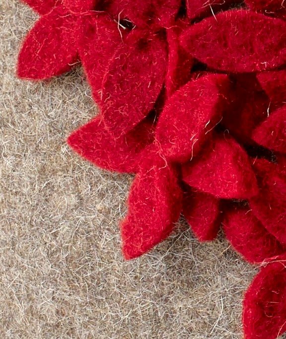 Handmade Cushion Cover Hand Felted Wool - Red Heart Gray - 20" Arcadia Home