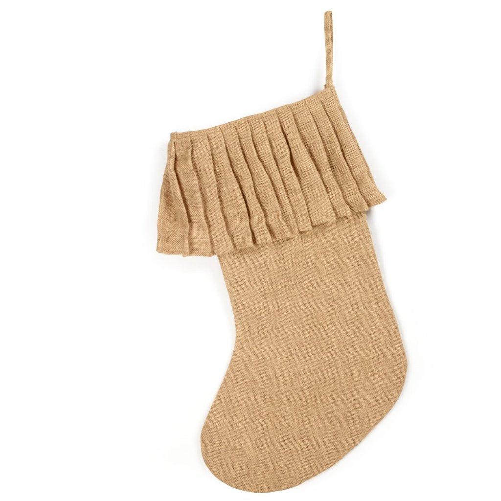 Handmade Jute Christmas Stocking - Ruffle Cuff Arcadia Home
