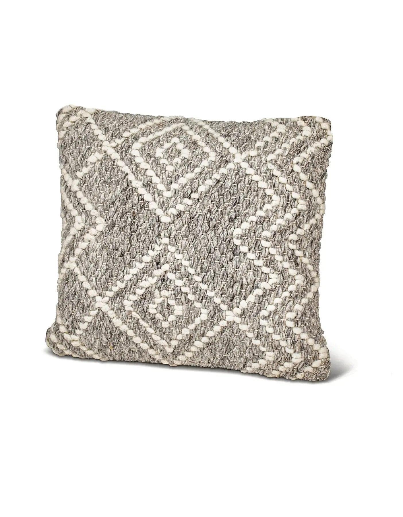 Handwoven Grey Diamond Pillow Covers