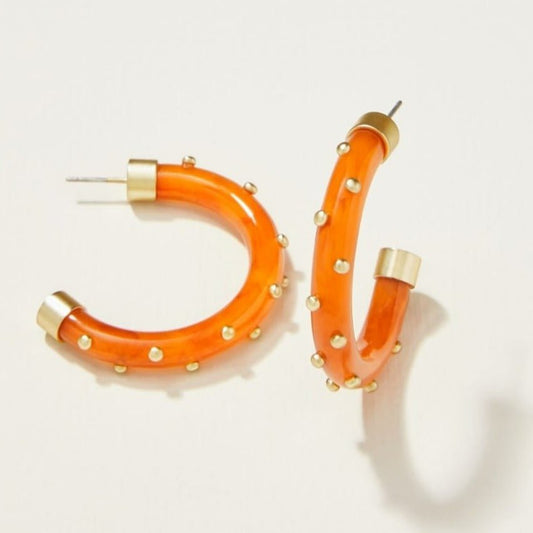 Harbor Resin Hoop Earrings - Carmel