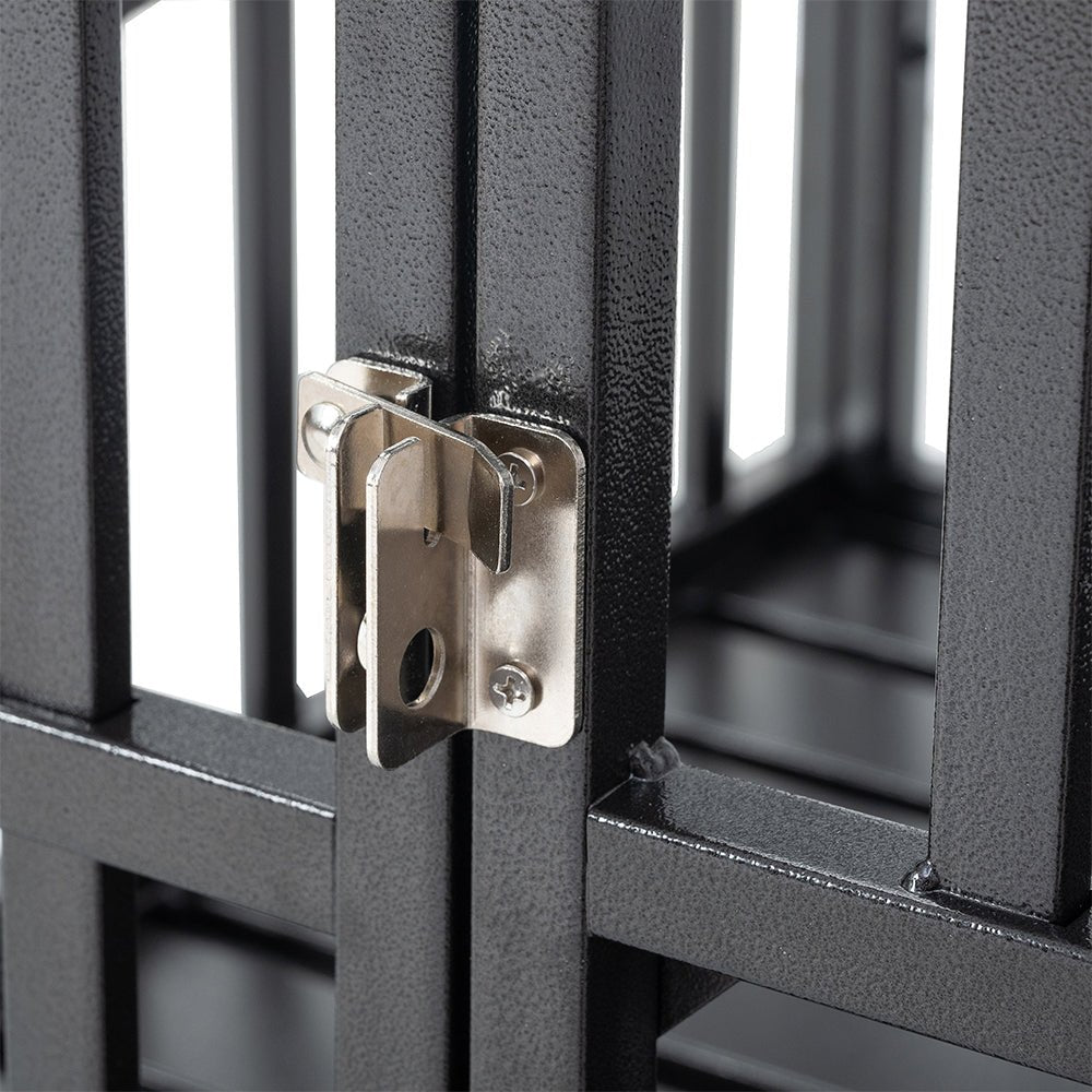 Heavy Duty Carbon Steel Dog Kennel Cage Crate W/ Sloped Roof And Wheels, 48" (SAK73812)