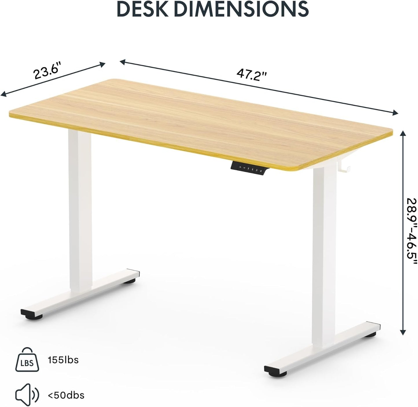 Height Adjustable Electric Sit Stand Desk for Home