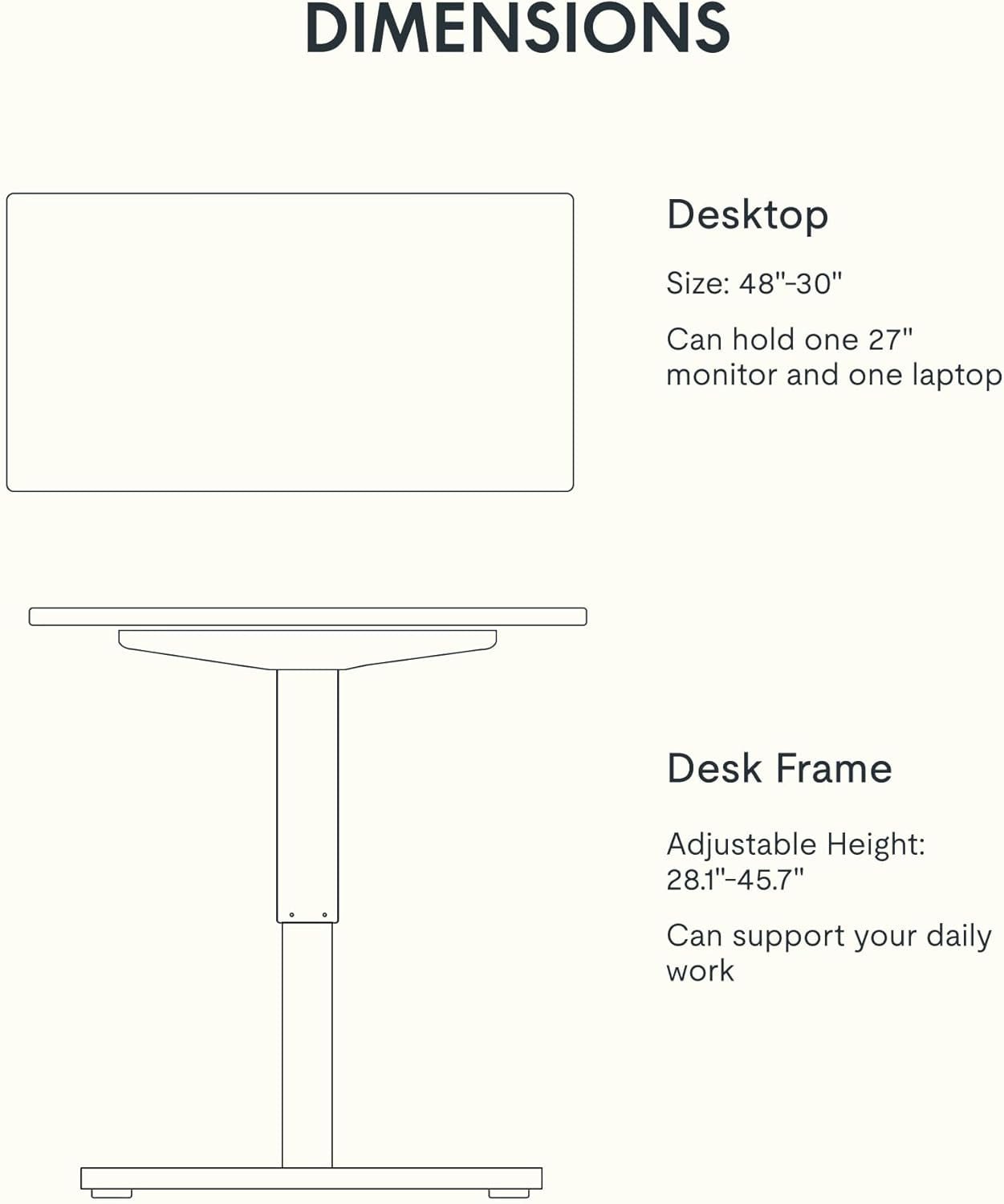 Height Adjustable Electric Standing Desk with Smooth Surface