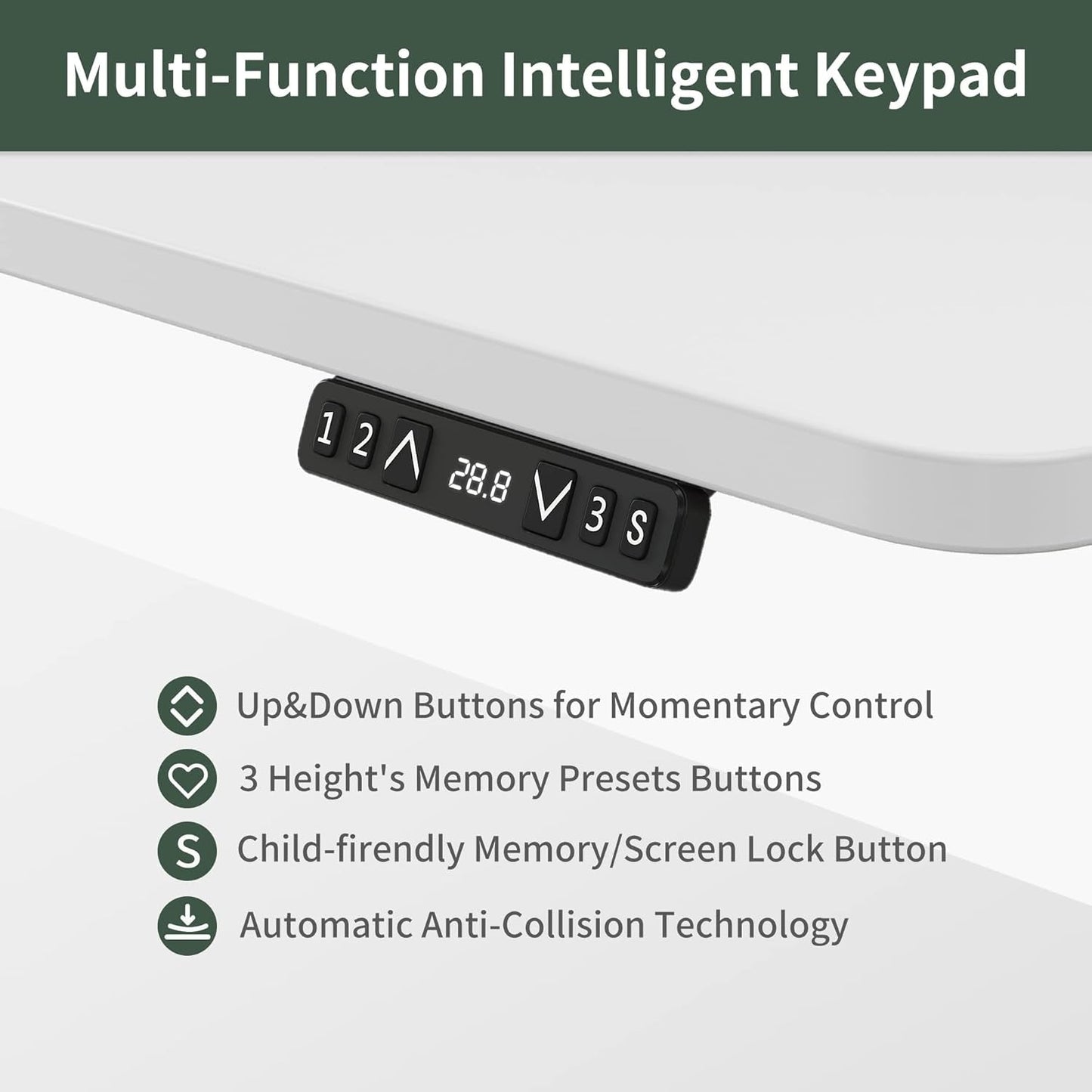 Height Adjustable L Shaped Standing Desk with Power Outlets