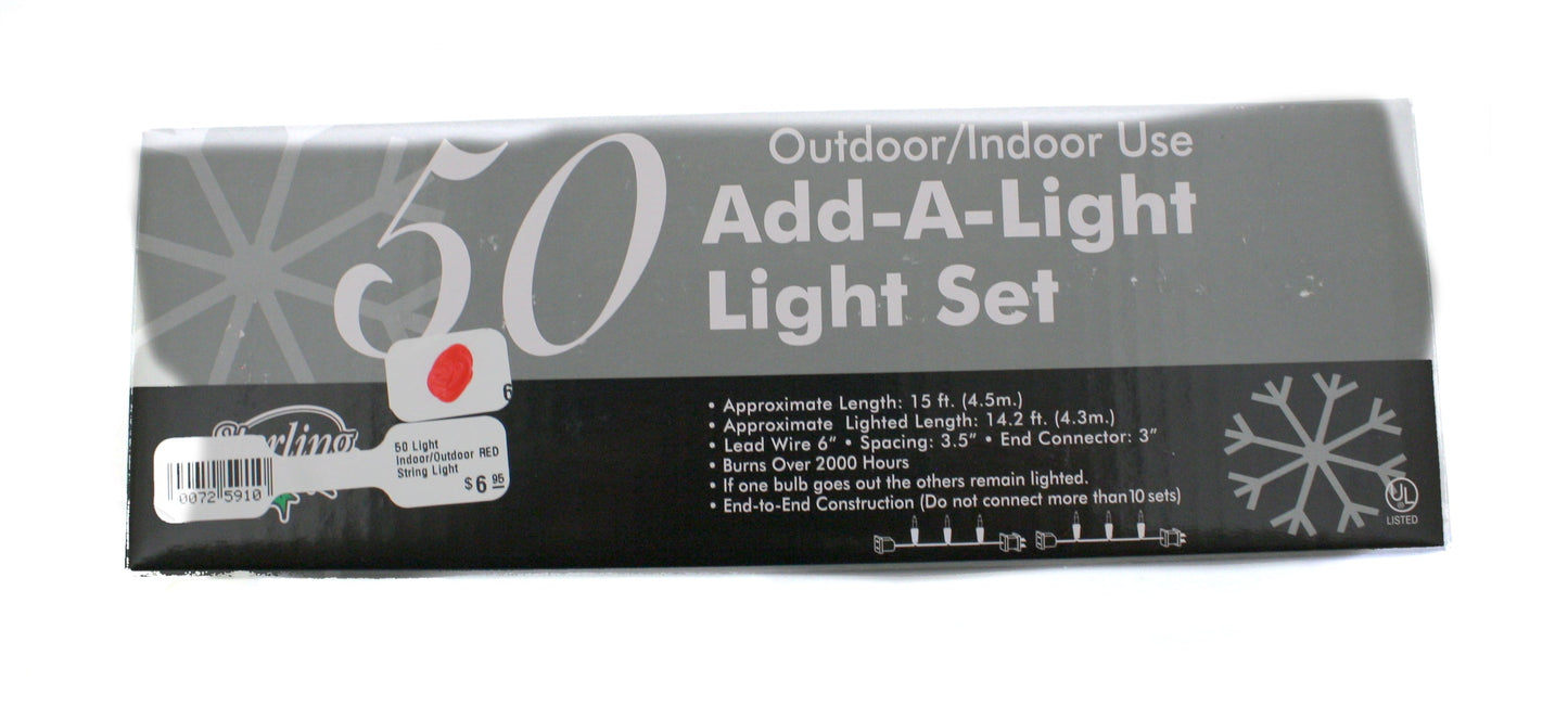 50 Light Indoor/Outdoor RED String Light