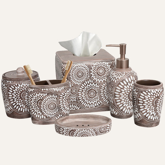 The Ciccone Collection – Elegant Modern Bathroom Décor Accessories Set of 6
