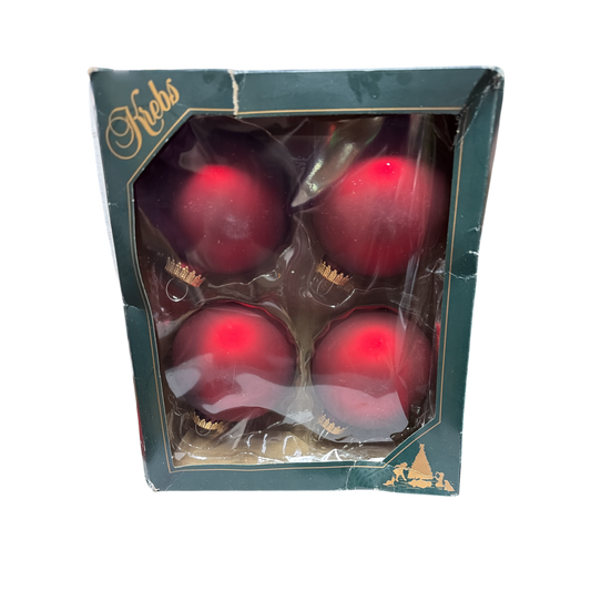 Krebs  Glass Ornament 4 pack - Red Velvet