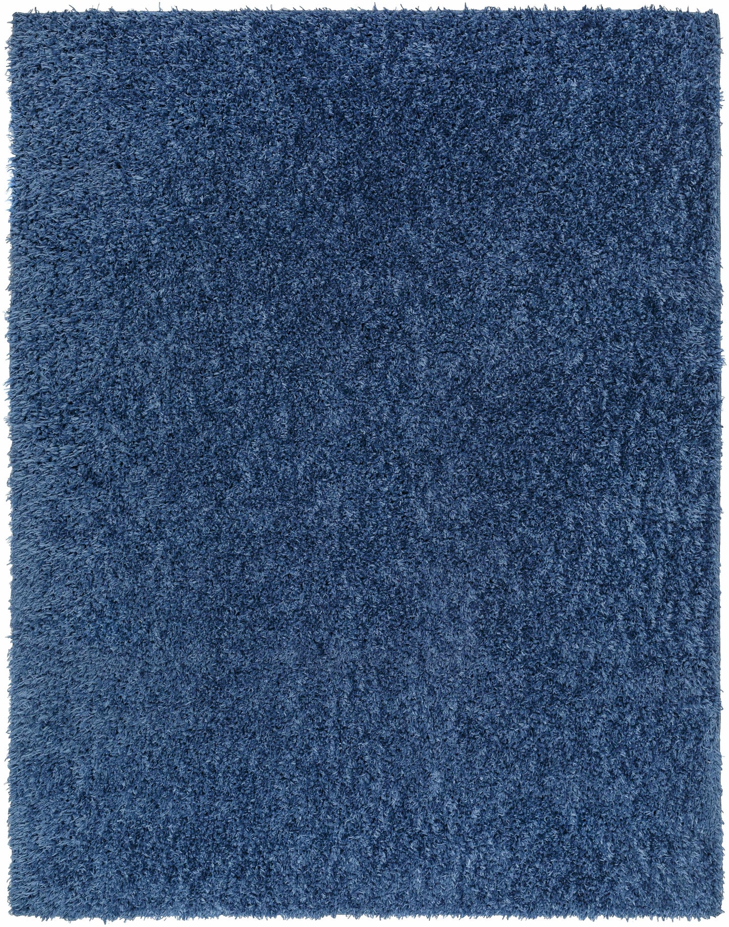 Faina Solid Dark Blue Shag Washable Area Rug - Clearance