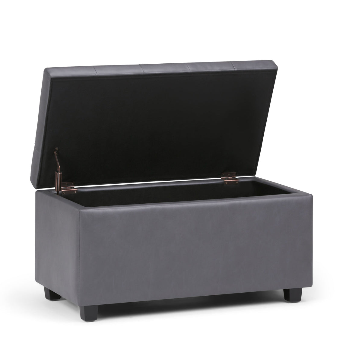 Cosmopolitan 34 Inch Wide Storage Ottoman in Stone