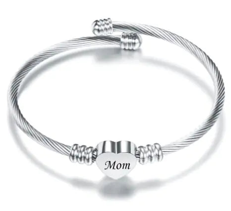 Braided "Mom" Bracelet