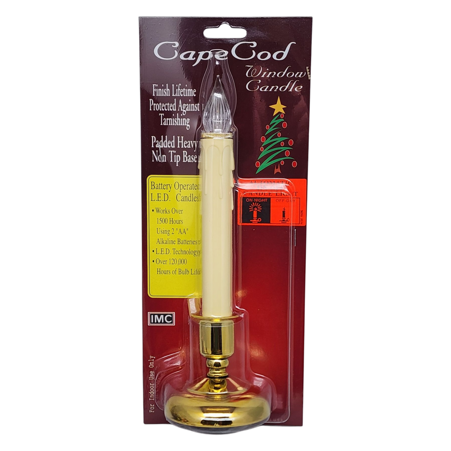 Cape Cod LED Window Candle - Brass