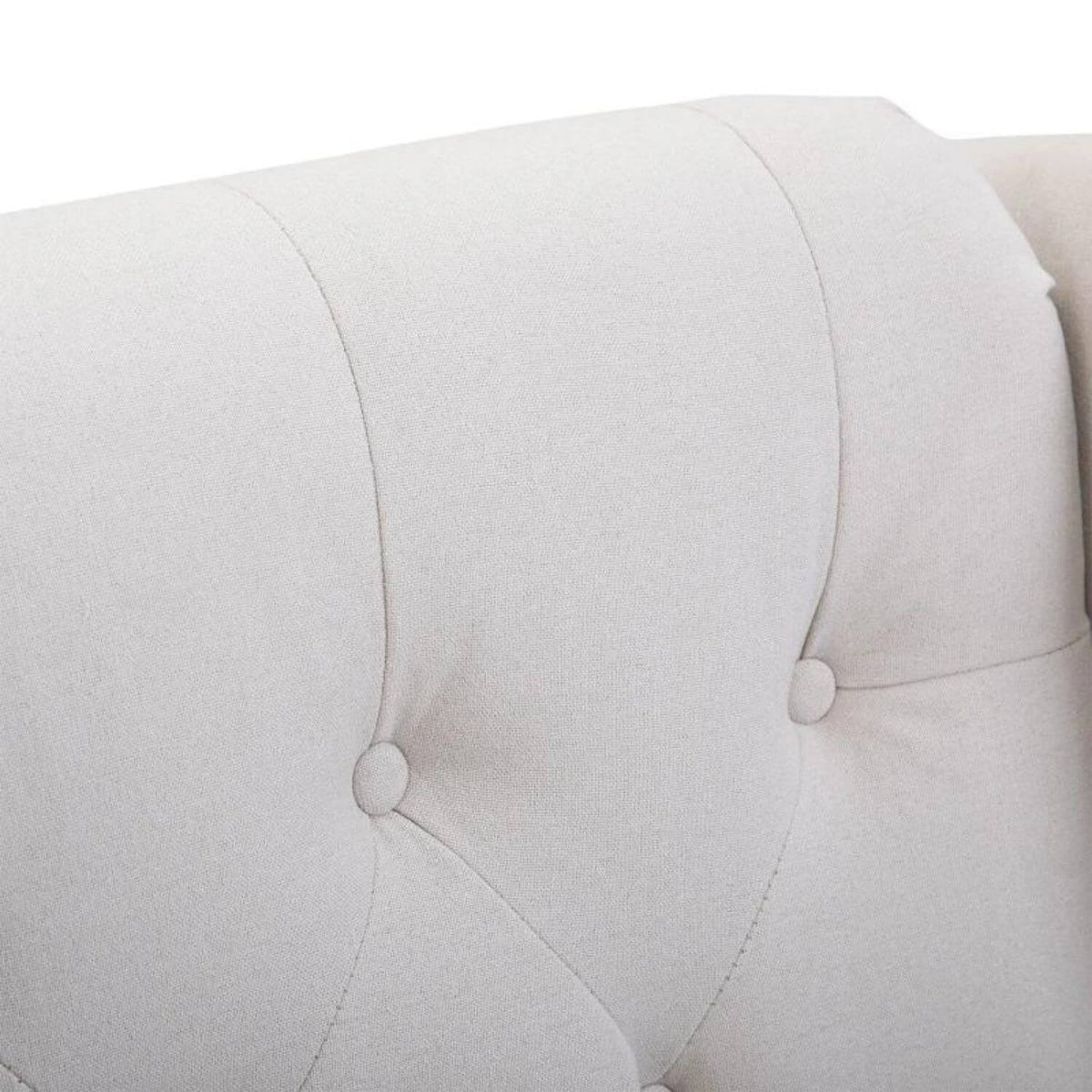 HomCom Button-Tufted Wingback Nursery Chair, Cream White