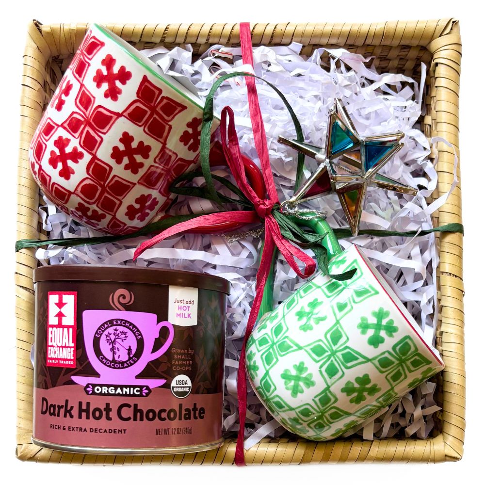 Hot Chocolate for Two Gift Set with Mugs and an Ornament
