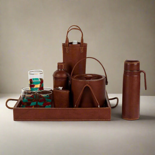 Comer | Large Rectangle Ottoman Tray with Embroidered Handles