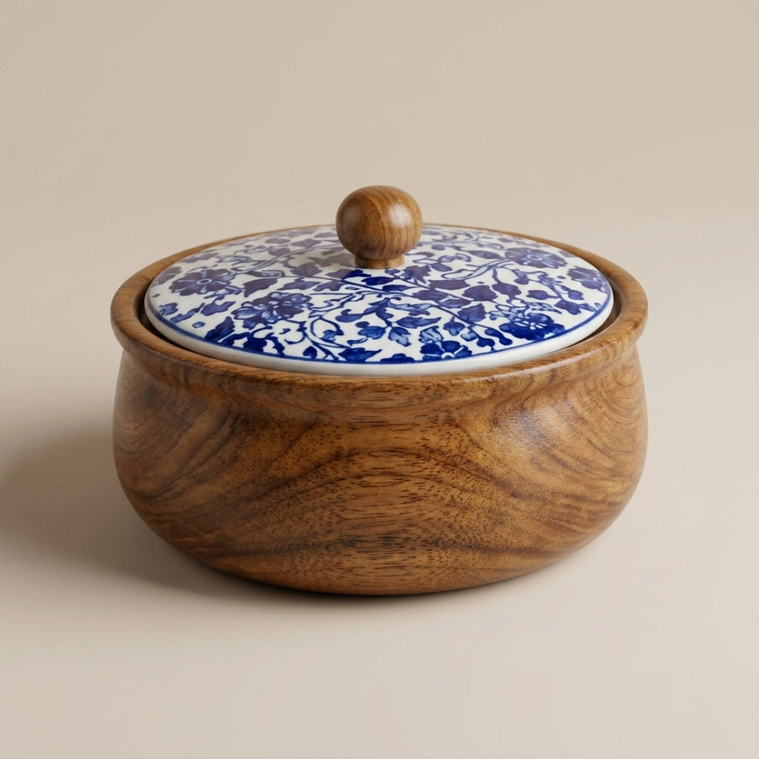 Small Mango Wood Chapati Box
