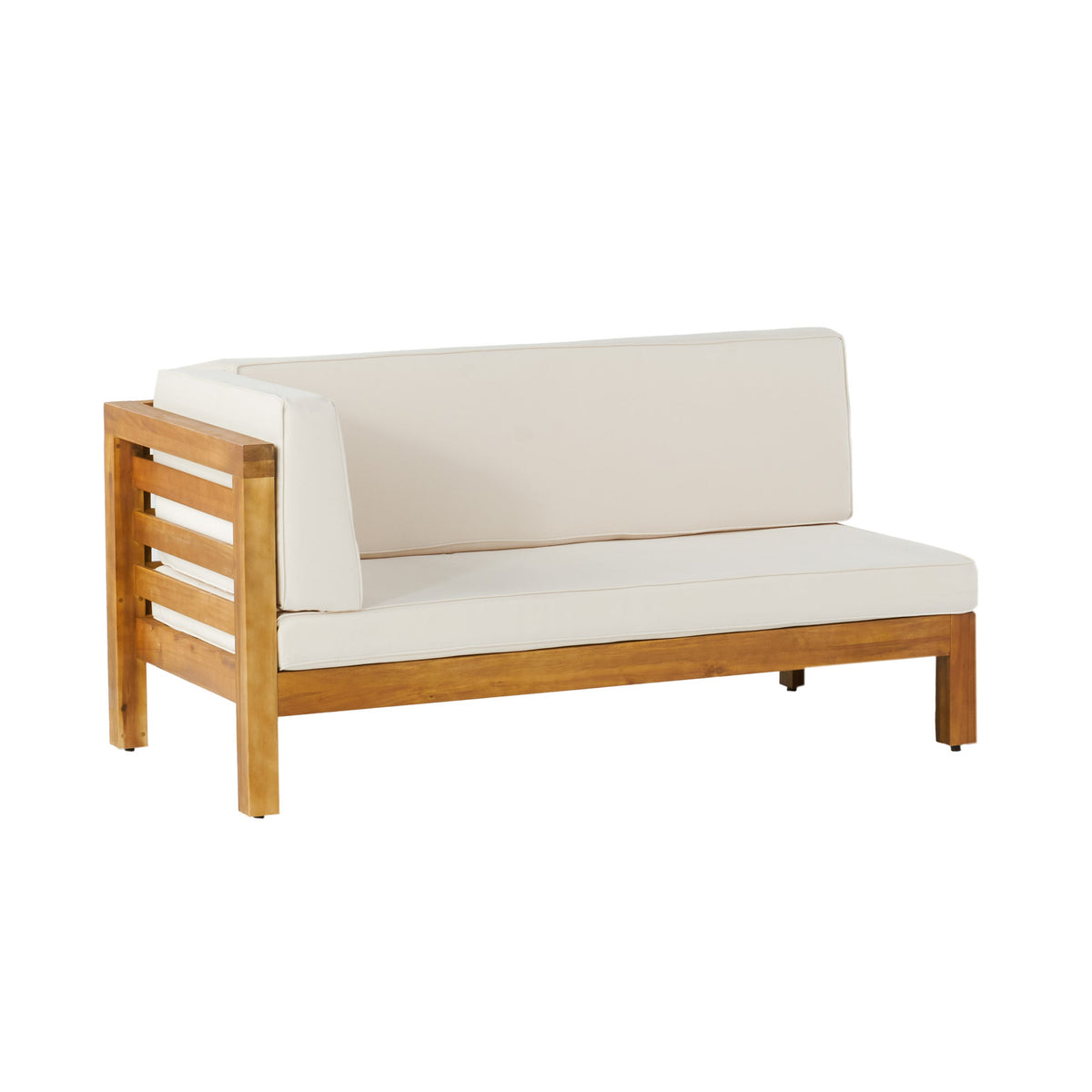 Oana Outdoor Wooden Sectional Set With Cushions