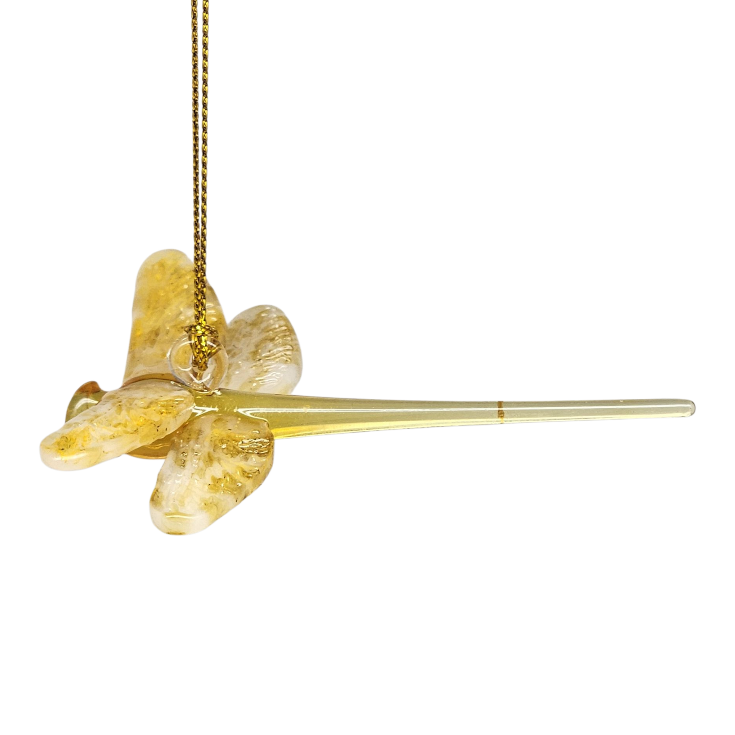 Egyptian Glass Dragonfly Ornament - Yellow