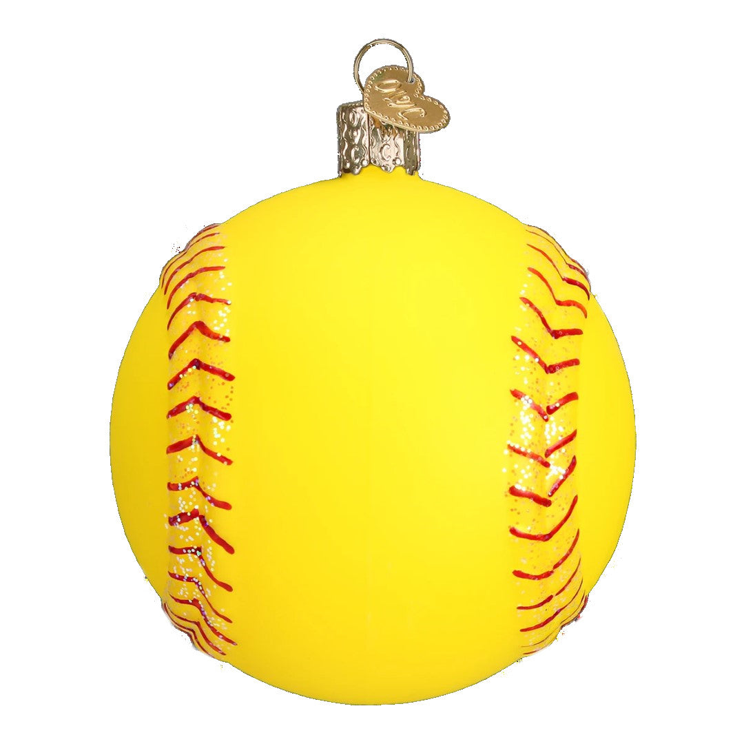 Softball  Glass Ornament