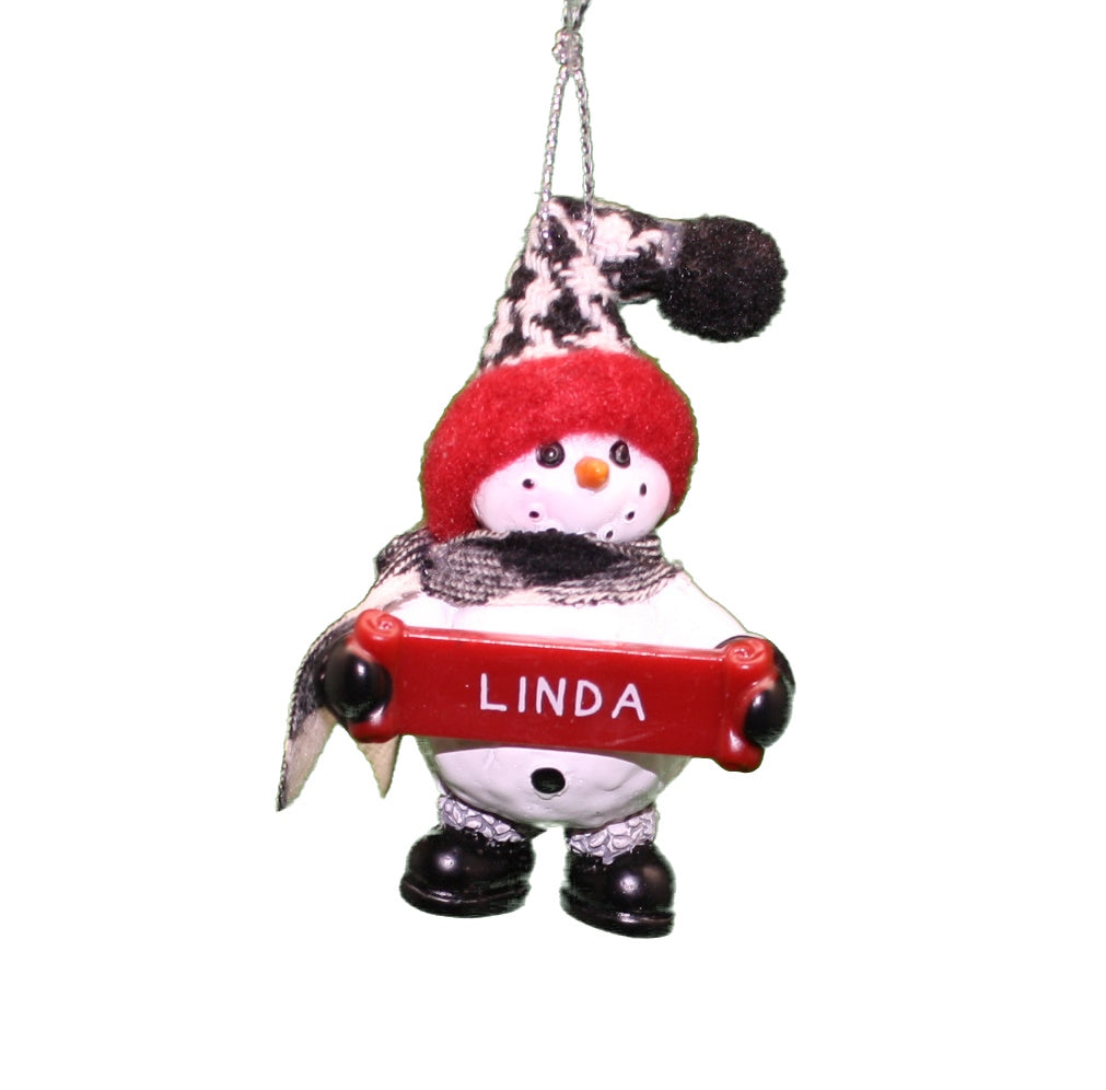 Cozy Snowman Ornament (Letters G - R) -