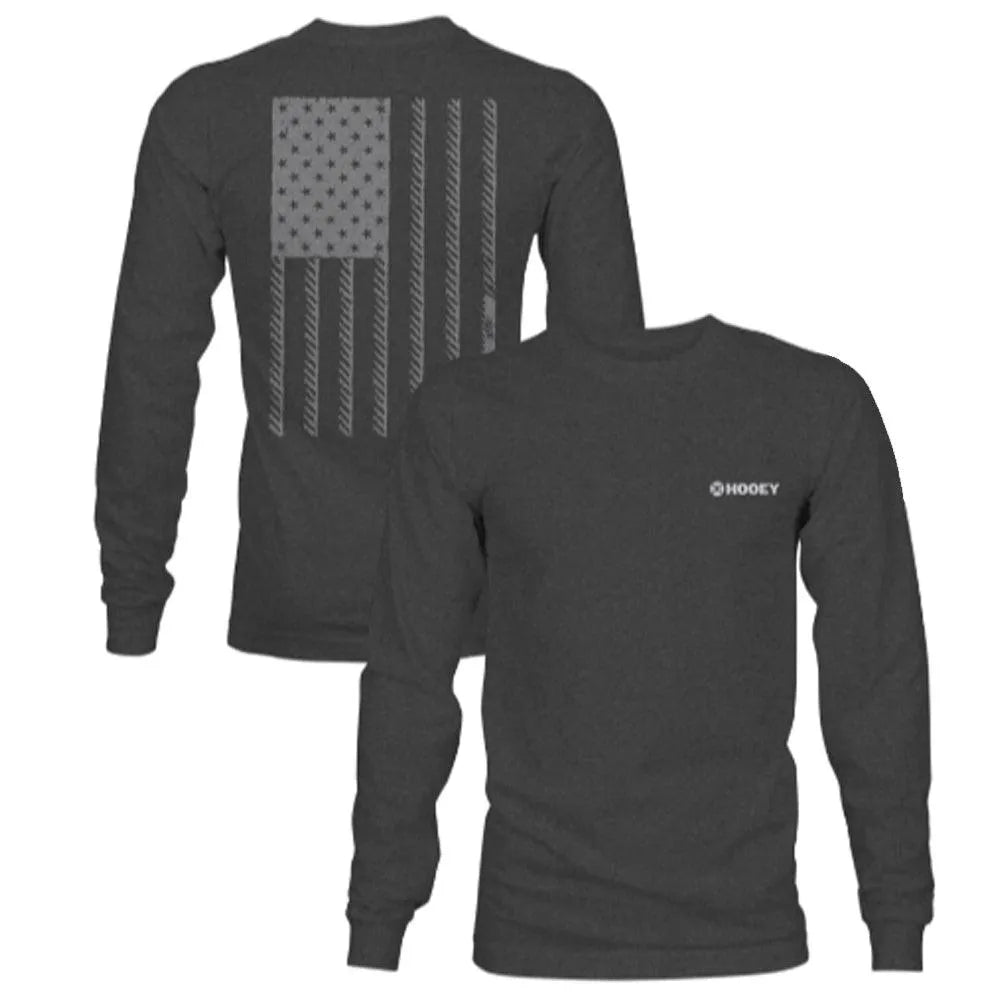 HOOey Liberty Roper ( Charcoal ) - Mens Long Sleeve T-Shirt (Closeout)