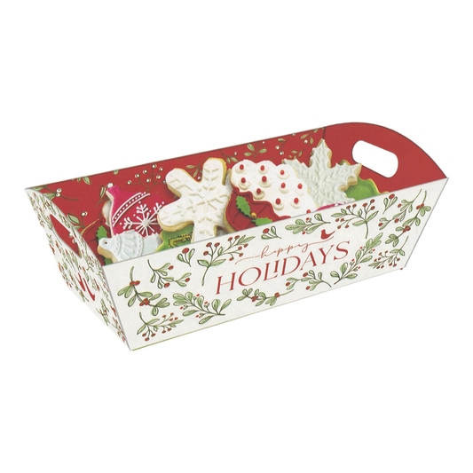 Cookie Tray With Cello Wrap - Mistletoe
