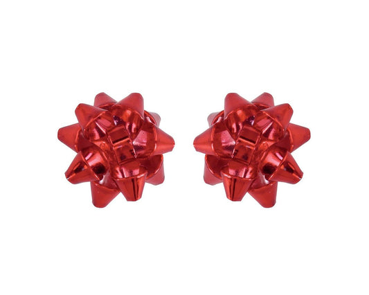 Cheerful Red Bow Earrings