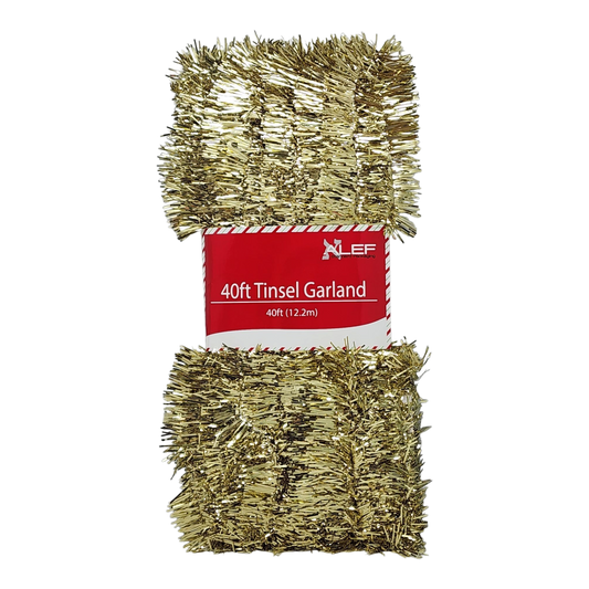 40 Feet Metallic Tinsel Garland - Gold