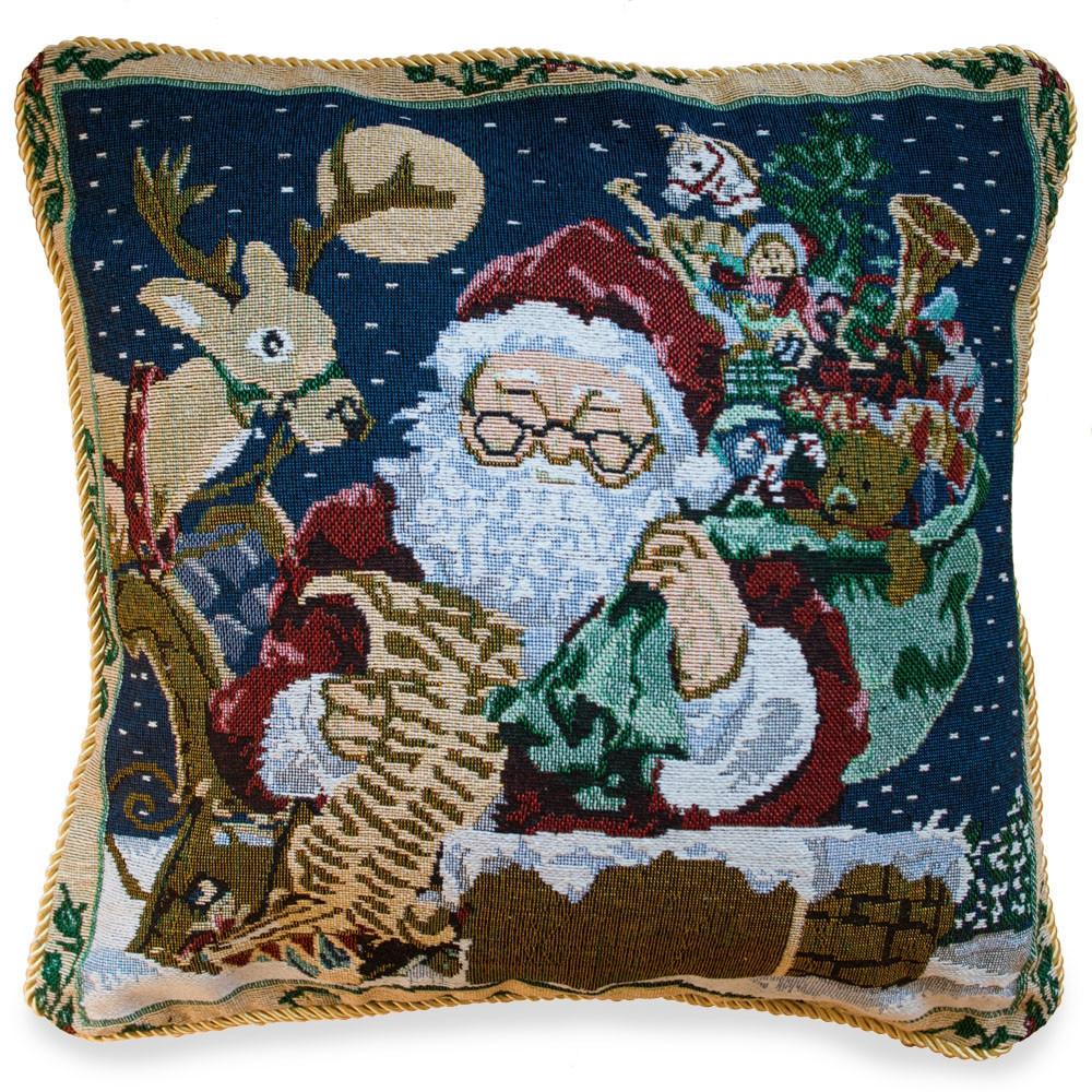 Set of 2 Santa Reading Gifts List Christmas Throw Cushion Pillow Covers