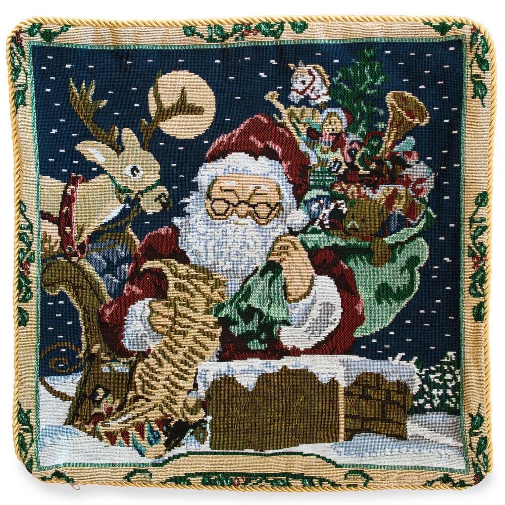 Set of 2 Santa Reading Gifts List Christmas Throw Cushion Pillow Covers