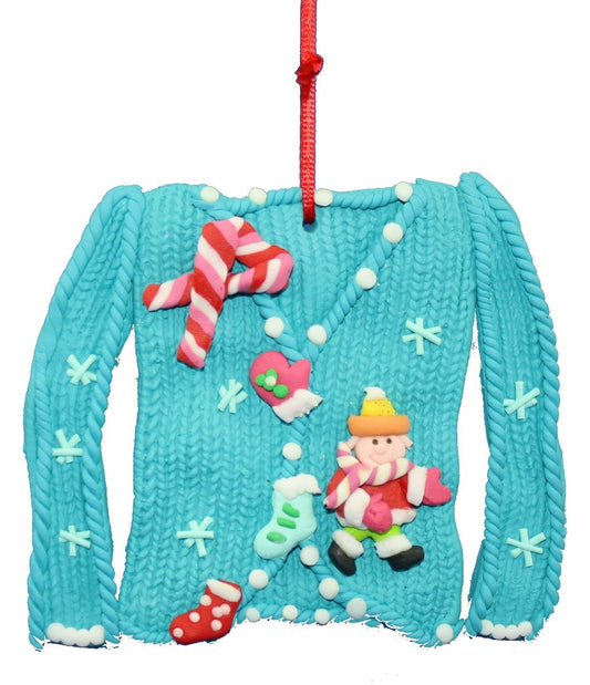 Claydough Sweater Ornament - Blue