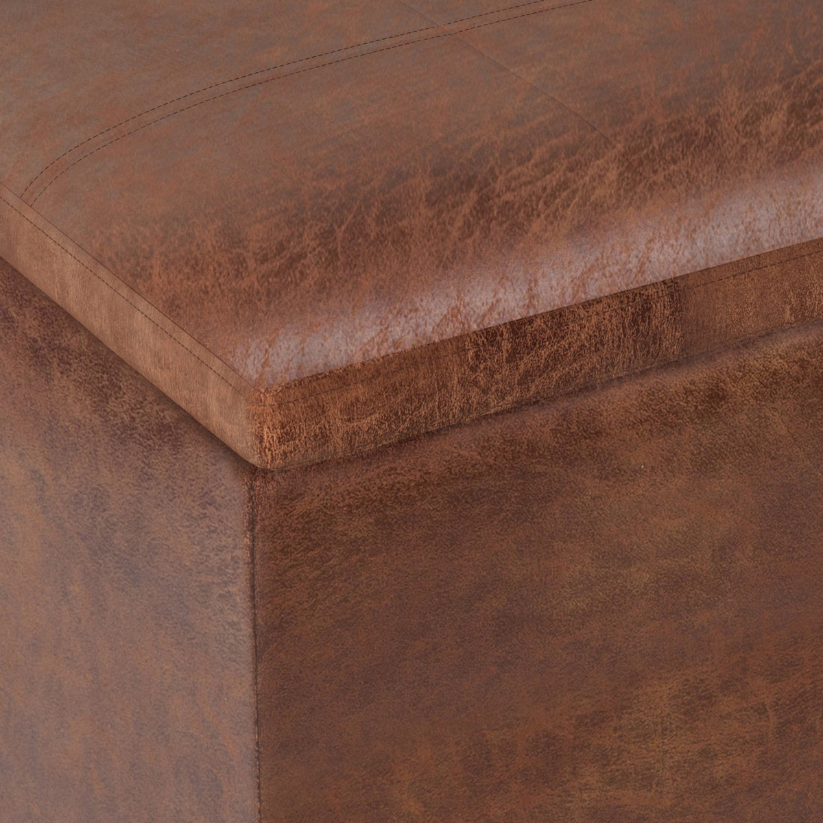 Rockwood 17 Inch Wide Cube Storage Ottoman with Tray