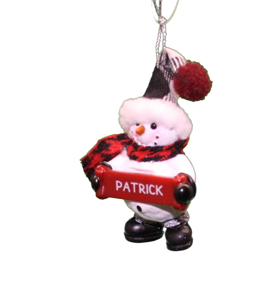 Cozy Snowman Ornament (Letters G - R) -