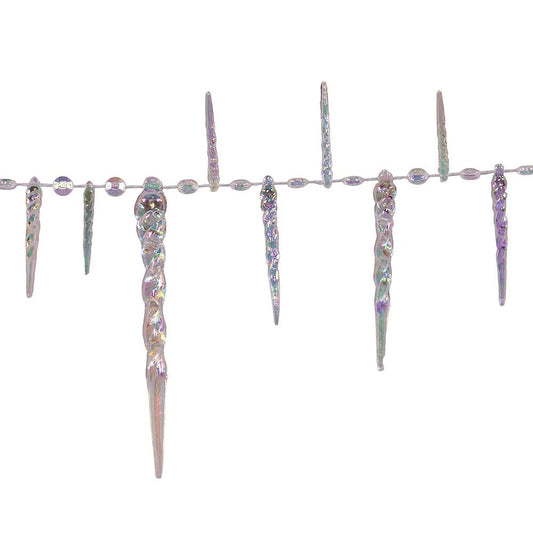 Crystal Clear Twisted Icicle Garland - 9 Foot