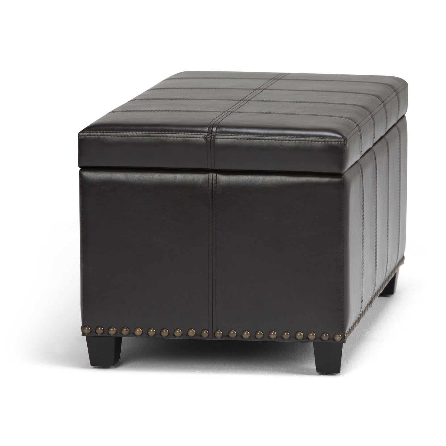 Amelia 33 Inch Wide Storage Ottoman Bench in Tanners