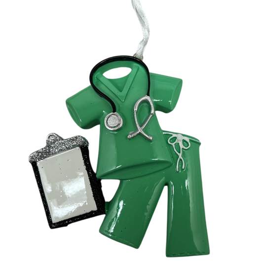 Occupation Scrubs Ornament - Green