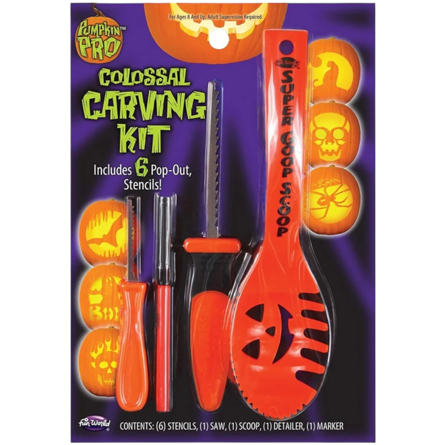 Colossal Pumpkin Carving Kit - Orange