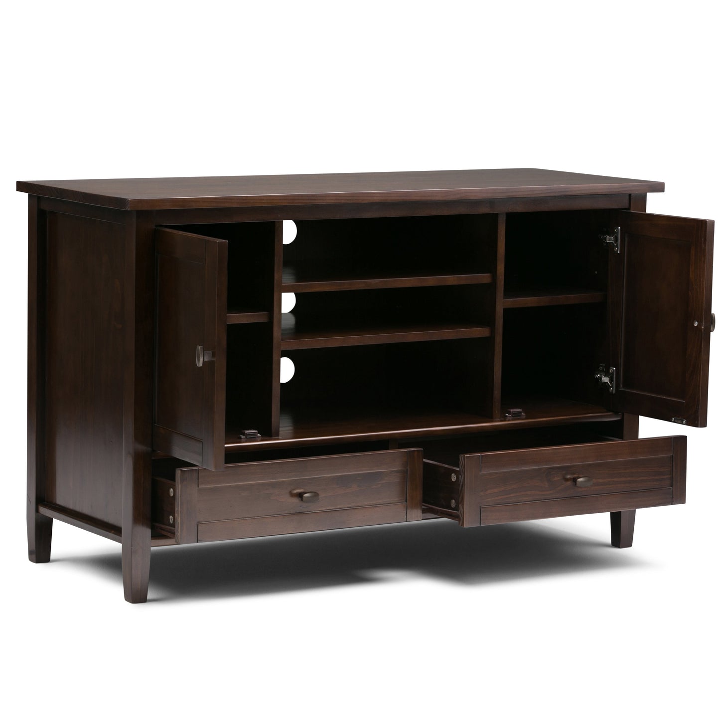 Warm Shaker 47 Inch Wide Solid Wood TV Stand in Tobacco