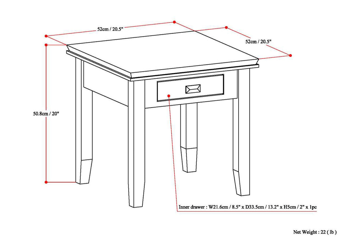 Artisan End Table - Honey