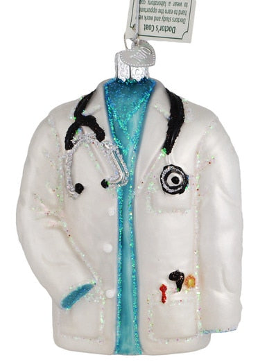 Doctors Coat Glass Ornament