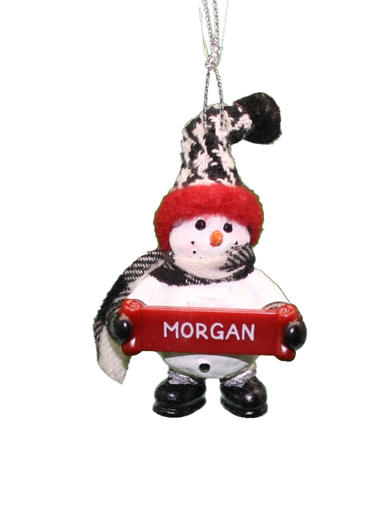 Cozy Snowman Ornament (Letters G - R) -