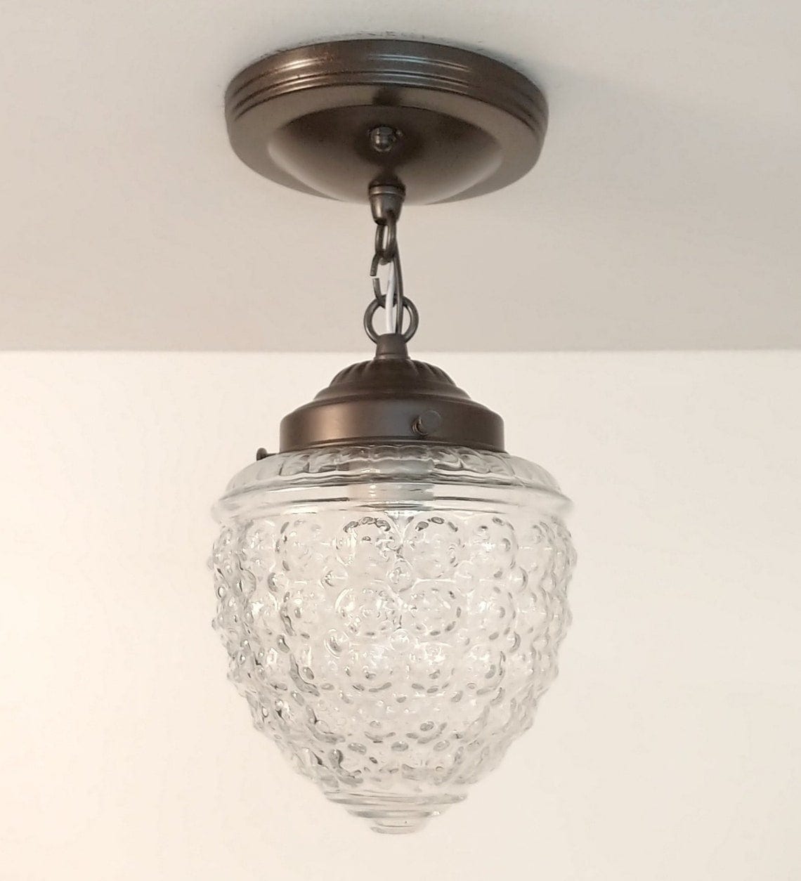Authentic Vintage Chain Glass Ceiling Light