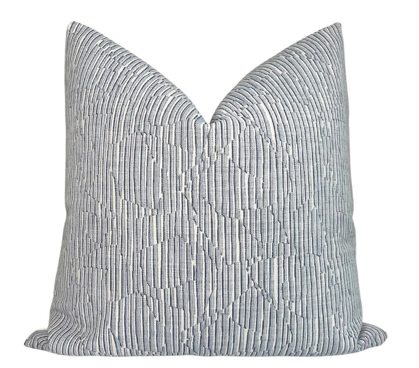 Cadence Striped Pillow Cover in Denim Blue