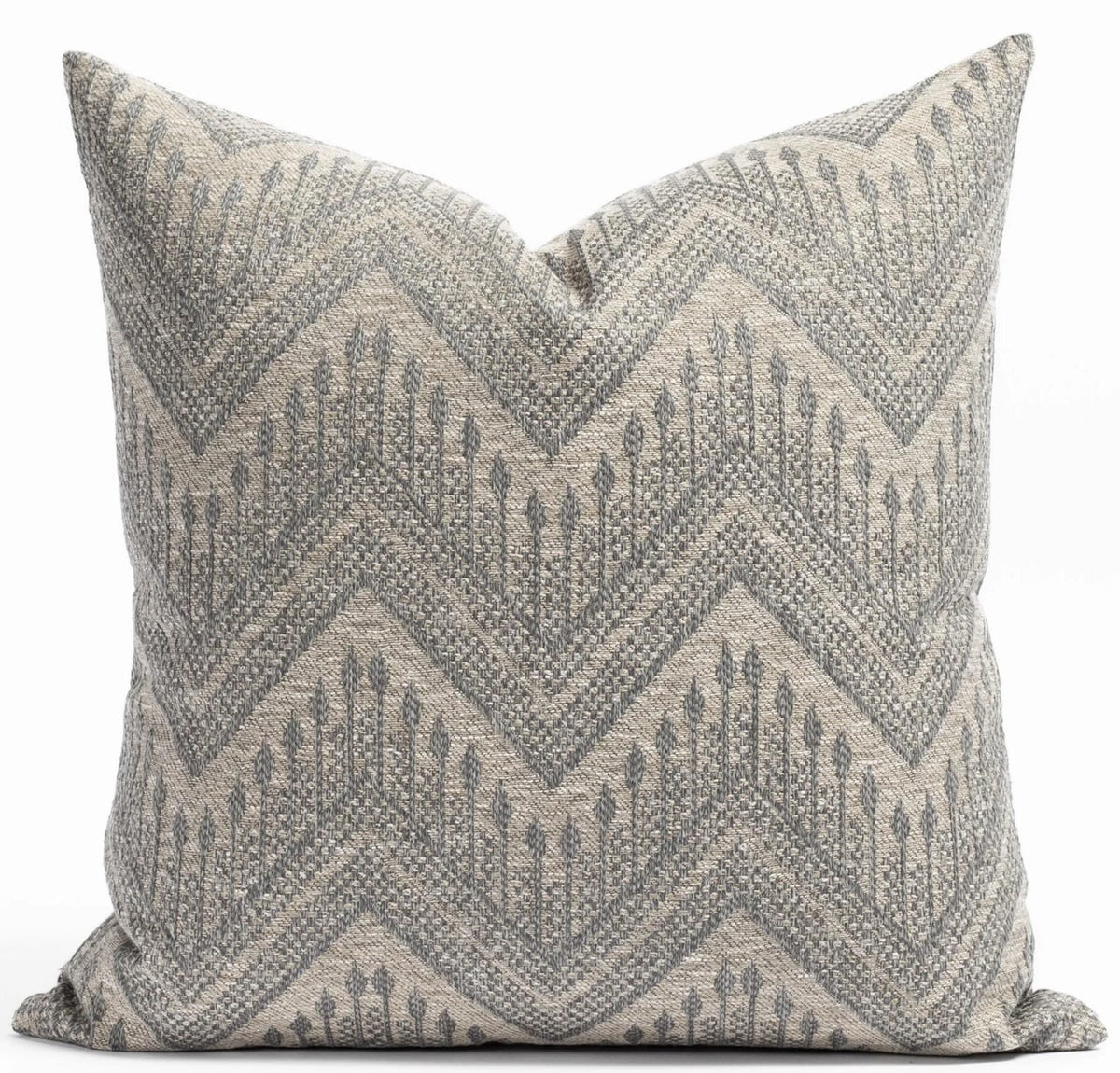 Mali Chevron Woven Pillow Cover in Slate
