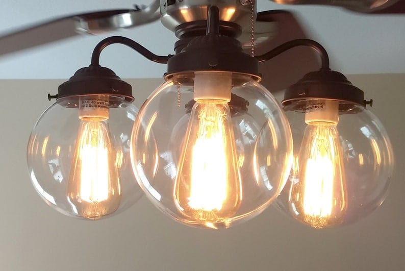 Modern Globe Ceiling Fan Light