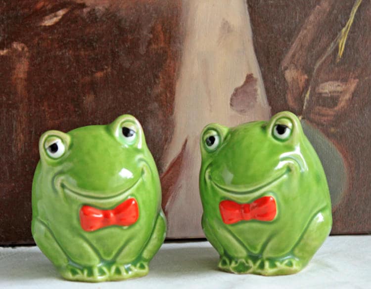 Salt and Pepper Frog Shakers.  Funky Shakers.