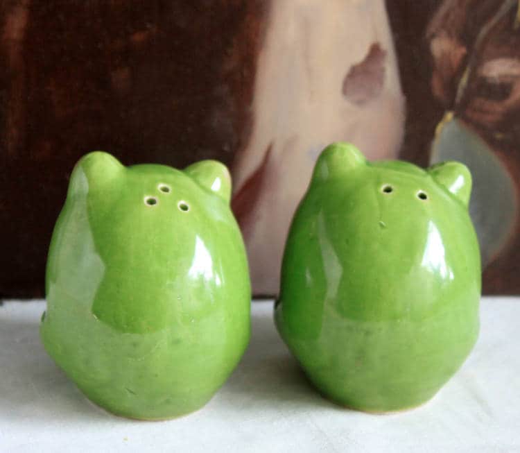 Salt and Pepper Frog Shakers.  Funky Shakers.