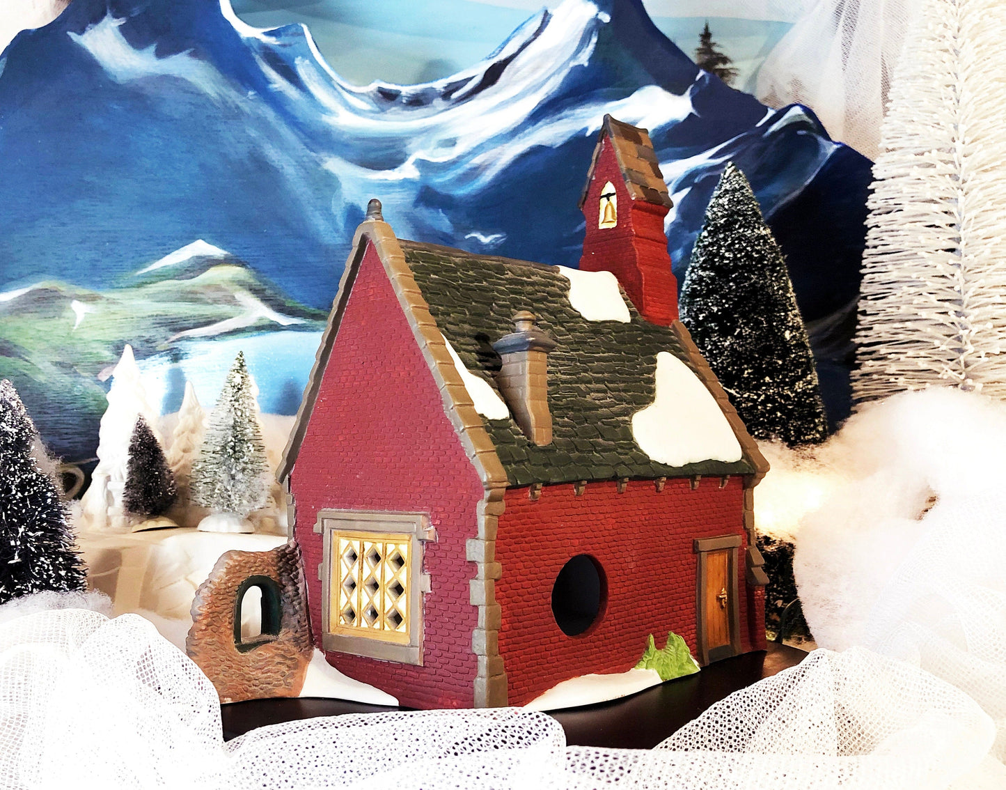 Department 56 Dickens Christmas Village Dudden Cross Church with Light